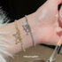 Linglang 14K Gold Plated Zircon Bracelet Snowflake Cross Pearl Bracelet Elegant Tennis Bracelet Ideas