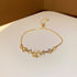 Linglang Trendy Gold Plated Bracelet Adjustable Zirconia Tennis Bracelet Gold Bracelet for Women