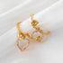 Linglang Diamond Earrings Gold-plated Hypoallergenic Hoop Earrings Light Weight Heart Earrings for Women