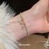 Linglang 14K Gold Plated Zircon Bracelet Snowflake Cross Pearl Bracelet Elegant Tennis Bracelet Ideas
