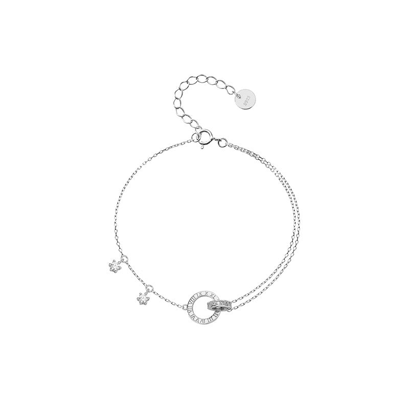 Linglang Trendy Dainty S925 Sterling Silver Bracelet Skin-friendly Jewelry Adjustable Chain Bracelet for Women Teen Girls