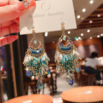 S925 Silver Boho Dangle Earrings for Women Beaded Drop Earrings