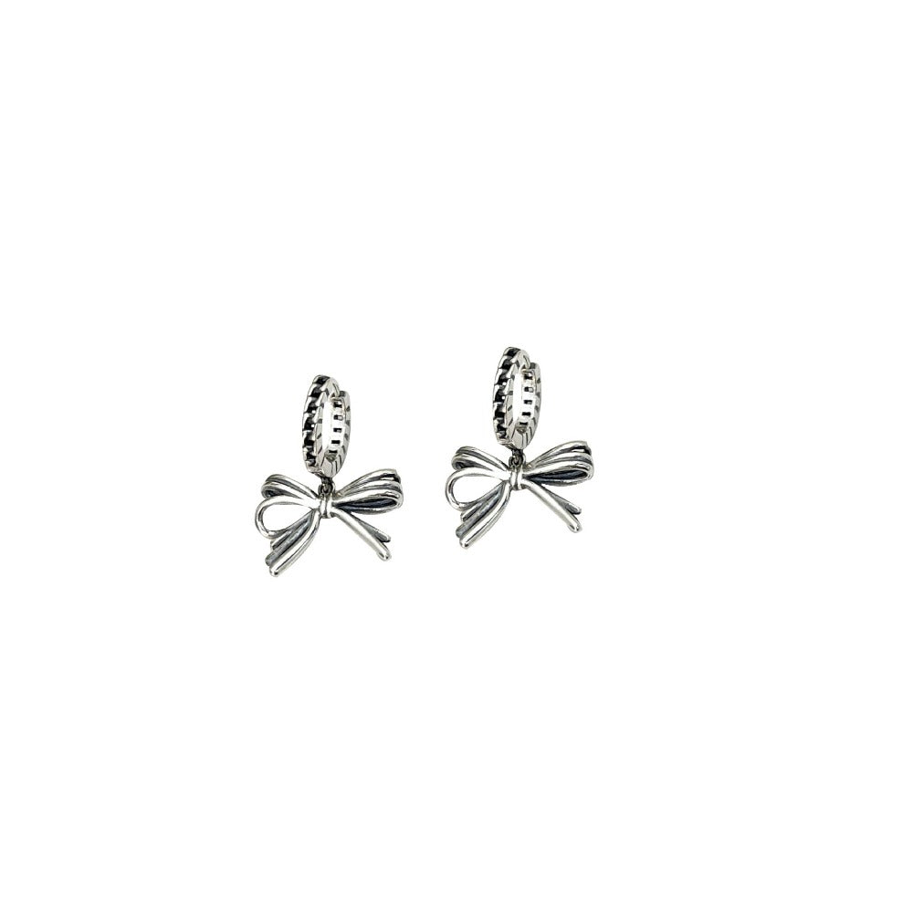 Linglang 1 Pair Chic Silver Hoop Earrings for Women Teen Girls Sterling Silver Retro Vintage Earrings