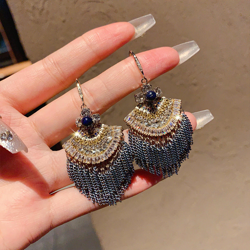 Linglang Dainty Boho Earrings Rhinestone Beaded Earrings Retro Dangle Earrings Vintage Jewelry
