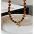 Retro Maillard Natural Stone Gold Ball Necklace for Women