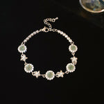 Linglang Retro Zirconia Bracelets Gold Plated Stackable Bracelet Adjustable Tennis Bracelet Trendy Jewelry Gifts
