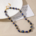 Linglang Colored Crystal Necklaces Natural Stone Beaded Necklace Black Quartz Rutilated Necklace Beaded Jewelry