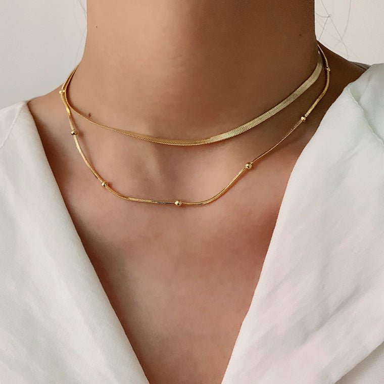 Linglang Vintage 18K Gold Plated Necklace Stack Layerd Necklace Gold Initial Chain Layering Jewelry