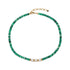 Linglang Vintage Green Natural Stone Beaded Necklace Women's Natural Pearl  Collar Chain Handmade Pearl Jewelry