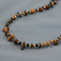 Linglang Vintage Tigerite Agate Beaded Necklace 18K Gold-plated Choker Natural Stone Necklace Boho Jewelry