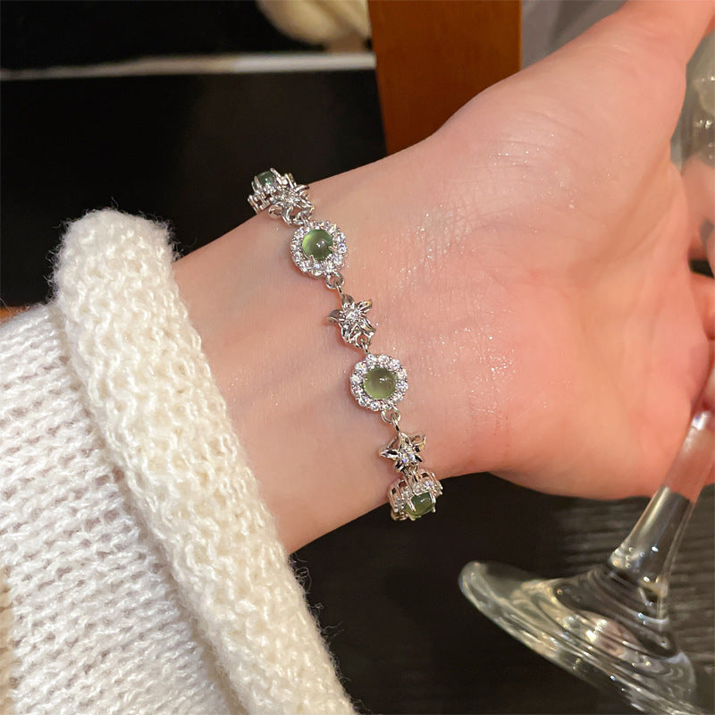Linglang Retro Zirconia Bracelets Gold Plated Stackable Bracelet Adjustable Tennis Bracelet Trendy Jewelry Gifts