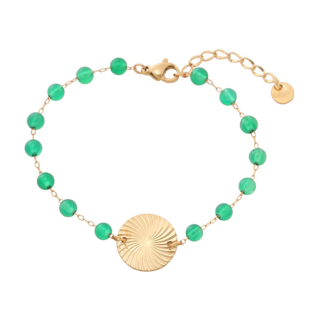 Linglang Boho Style 18K Gold Plated Bracelet Vintage Beaded Bracelet Gold Jewelry Gift for Women