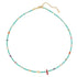 Linglang Retro Natural Stone Beaded Necklace 18K Gold Plated Pendant Necklace Stacked Choker