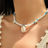 LingLang Bohemia Summer Beach Shell Necklace Beaded Choker for Women