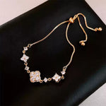 Linglang Dainty 14K Gold Plated Bracelet Zircon Bracelet Retro Tennis Bracelets Adjustable Gold Bracelet