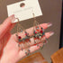 Linglang Bohemian Earrings Crystal Floral Dangle Drop Earrings Vintage Beaded Earrings Pearl Jewelry
