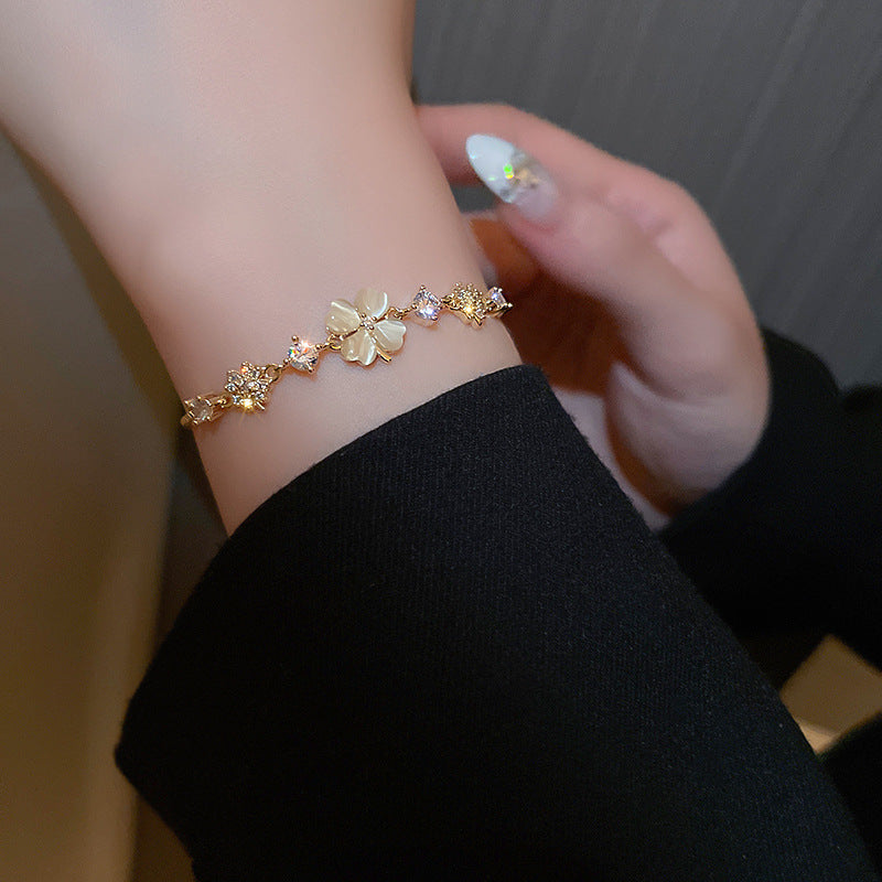 Linglang Trendy Gold Plated Bracelet Adjustable Zirconia Tennis Bracelet Gold Bracelet for Women