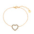 Linglang 18 Gold Plated Heart Charm Chain Bracelet Gold Initial Bracelets Jewelry Gifts for Women Girls