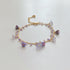 Elegant Flower Crystal Bracelet Purple Beaded Necklace Bracelet Set Stylish Beaded Choker Jewelry