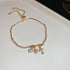 Linglang 14K Gold Plated Zircon Bracelet Snowflake Cross Pearl Bracelet Elegant Tennis Bracelet Ideas