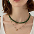 Linglang Handmade Green Agate Beaded Choker Necklaces Retro Necklace for Women Vintage Pearl Necklace Set