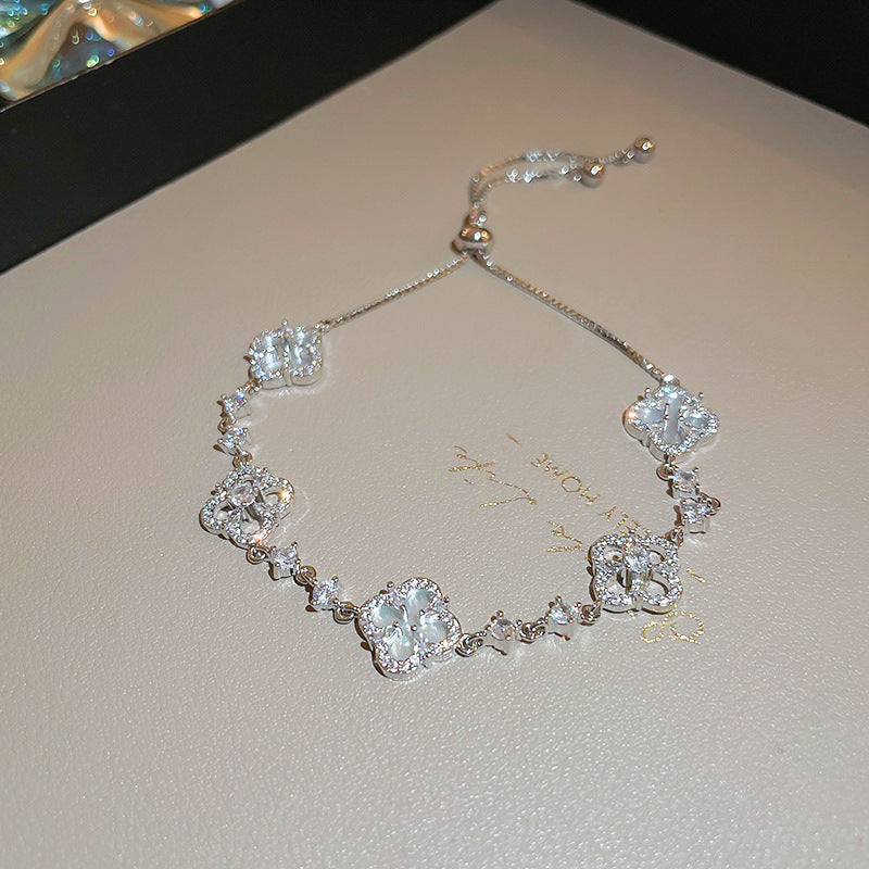 Linglang Elegant Gold Plated Bracelet Dainty Adjustable Zirconia Bracelet Hypoallergenic Summer Jewelry