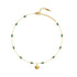 Linglang Handmade Green Agate Beaded Choker Necklaces Retro Necklace for Women Vintage Pearl Necklace Set