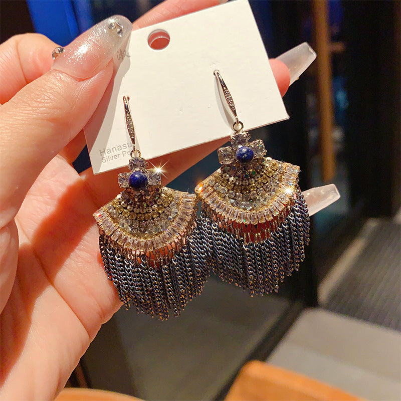 Linglang Dainty Boho Earrings Rhinestone Beaded Earrings Retro Dangle Earrings Vintage Jewelry