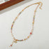 Linglang Handmade Colorful Beaded Necklace Natural Stone Pendant Necklace Freshwater Pearl Jewelry