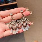 S925 Silver Boho Earrings Sterling Drop Earrings Dangle Beaded Earrings