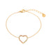 Linglang 18 Gold Plated Heart Charm Chain Bracelet Gold Initial Bracelets Jewelry Gifts for Women Girls