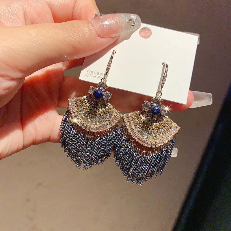 Linglang Dainty Boho Earrings Rhinestone Beaded Earrings Retro Dangle Earrings Vintage Jewelry