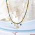 Linglang Retro Colored Natural Stone Necklace Handmade Beaded Necklace Stacked Chain Pendant Necklace