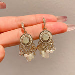 Handmade Boho Beaded Earrings Vintage Dangle Earrings Pearl Earrings