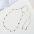 Linglang Dainty Natural Stone Necklace Length Adjustable Chain Choker Stylish Beaded Gold Plated Necklace