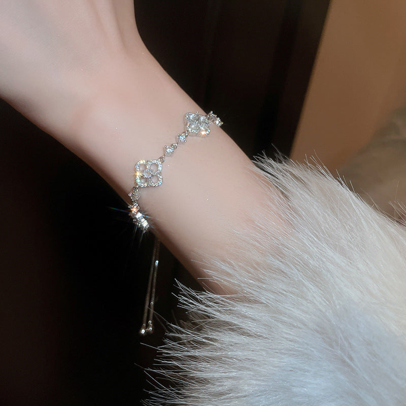 Linglang Elegant Gold Plated Bracelet Dainty Adjustable Zirconia Bracelet Hypoallergenic Summer Jewelry