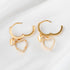 Linglang Diamond Earrings Gold-plated Hypoallergenic Hoop Earrings Light Weight Heart Earrings for Women