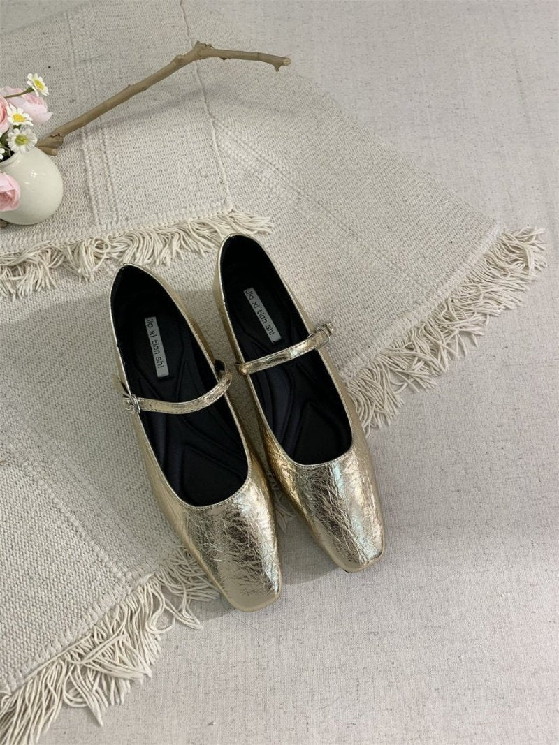 Women's Flats Shoes Pointed Toe Mary Jane Flats Ballet Flats with Strap Slip On Flats Mary Jane Shoes