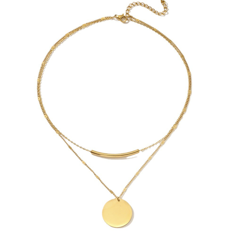 Linglang 18K Gold Plated Necklace Chain Simple Gold Layered Necklace Dainty Gold Jewelry Gift for Women