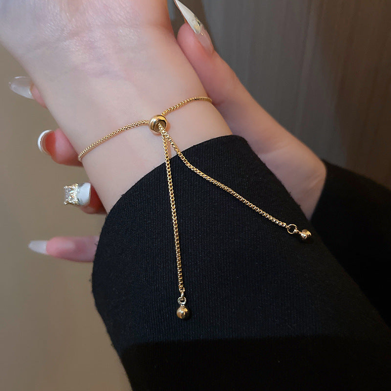 Linglang Trendy Gold Plated Bracelet Adjustable Zirconia Tennis Bracelet Gold Bracelet for Women