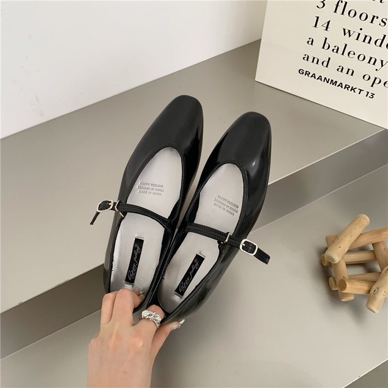 Elegant Flat Mary Jane Shoes Women's Flats Pointed Toe Silver Soft Ballet Flats Slip On Shoes