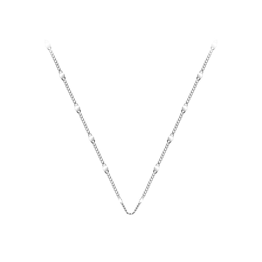 Linglang Skin-friendly S925 Silver Necklaces Dainty Silver Simple Choker Necklaces Jewelry Gifts for Girls