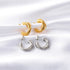 Linglang Irregular Three-ring Gold Plated Earrings Hypoallergenic Stud Earrings Simple Elegant Earrings Jewelry