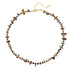 Linglang Vintage Tigerite Agate Beaded Necklace 18K Gold-plated Choker Natural Stone Necklace Boho Jewelry