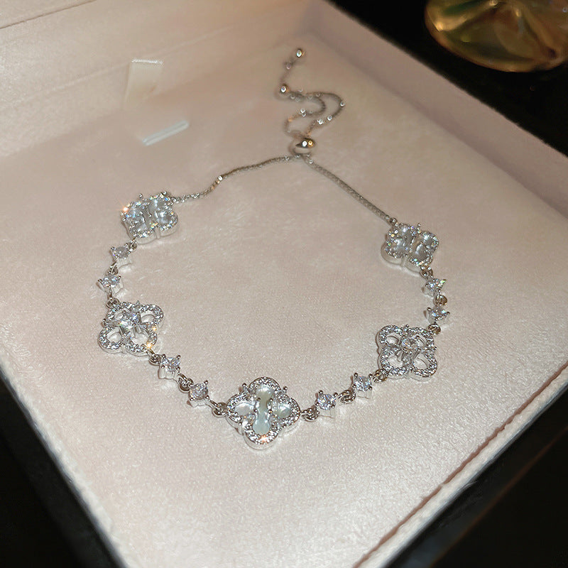 Linglang Elegant Gold Plated Bracelet Dainty Adjustable Zirconia Bracelet Hypoallergenic Summer Jewelry