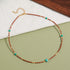 Linglang Retro Natural Stone Beaded Necklace Turquoise Layering Collarbone Chain Jewelry Vintage Necklace for Girls