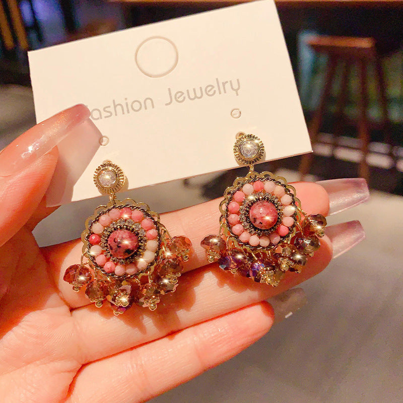 Linglang Handmade Boho Earrings for Women Vintage Bohemian Dangle Earrings Vintage Beaded Earrings