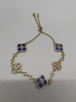 Linglang 18K Gold Plated Clover Lucky Bracelet for Women Flower Adjustable Chain Bracelets Trendy Jewelry Gifts
