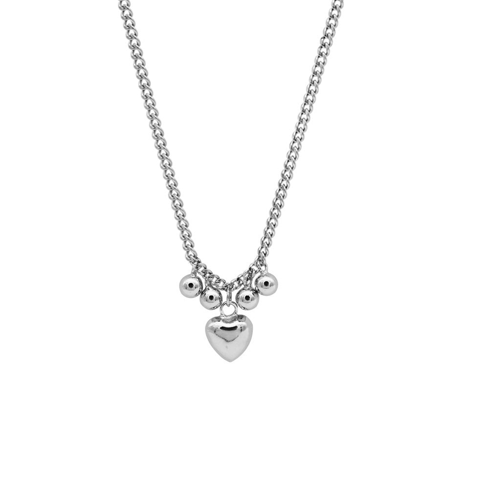 Linglang Chic S925 Sterling Silver Necklace Retro Heart Chain Dainty Silver Pendant Necklace Jewelry for Women