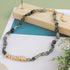 Linglang Natural Agate Beaded Necklace Retro Style 18K Gold-plated Collarbone Chain Natural Stone Jewelry
